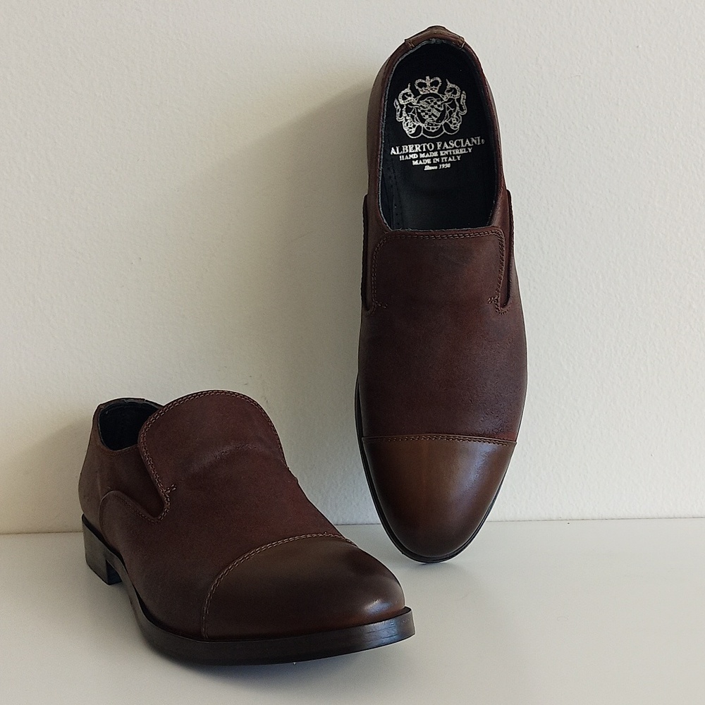 Alberto Fasciani Leather Loafers Size 8 Color dark brown